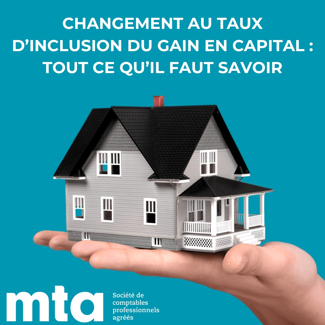 Changement au taux d’inclusion du gain en capital 